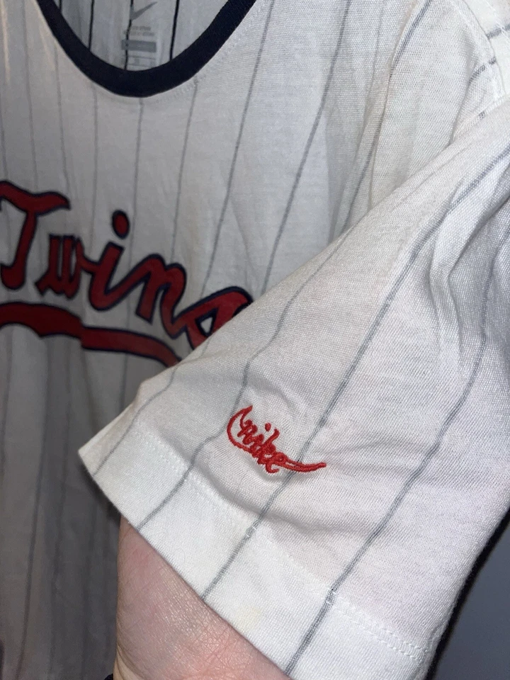 Minnesota Twins NWT pinstripe & embroidered shirt, Nike Cooperstown Collection - Image 3 of 4