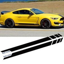 For Ford Mustang 2015-23 Skirt Door Side Black Vinyl Sporty Stripe Decal Sticker