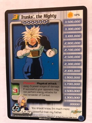 Dragon Ball Z, DBZ Trading Card Game TCG, 175 3 Trunks the Mighty (L)           