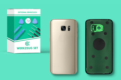 Für Samsung Galaxy S7 G930 Akkudeckel Backcover Gold + Kameraglas + Rahmenkleber