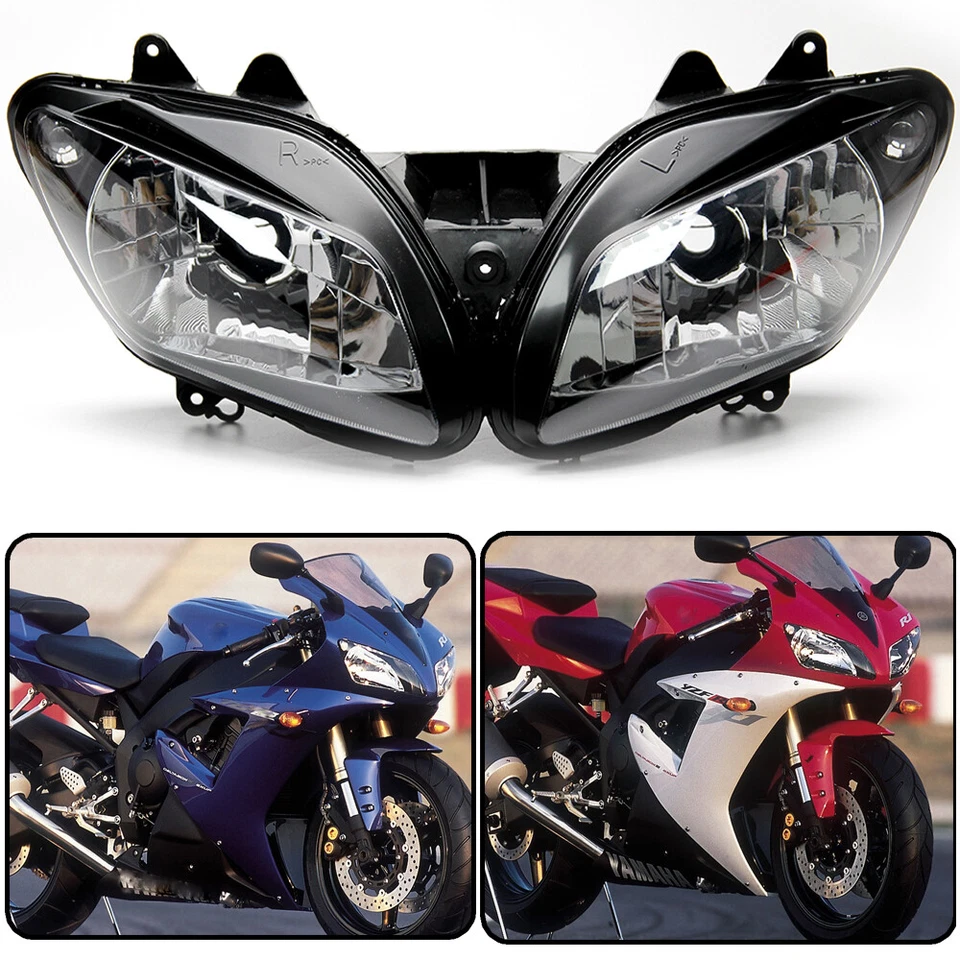 Conjunto de faro izquierdo derecho para Yamaha YZF R1 YZF-R1 R1000 2002 2003 Foto 4 de 4