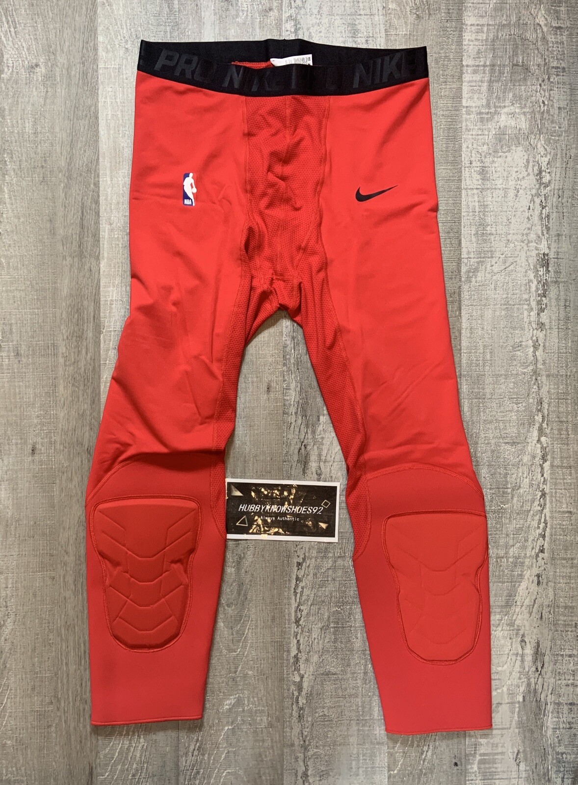 MEN’S NIKE NBA PRO HYPERSTRONG PADDED TIGHTS PANTS 3/4 RED COMFORT SIZE