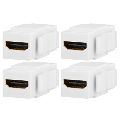 4x Keystone Jack White HDMI Female to Female Coupler for Patch Panel Wall Plate