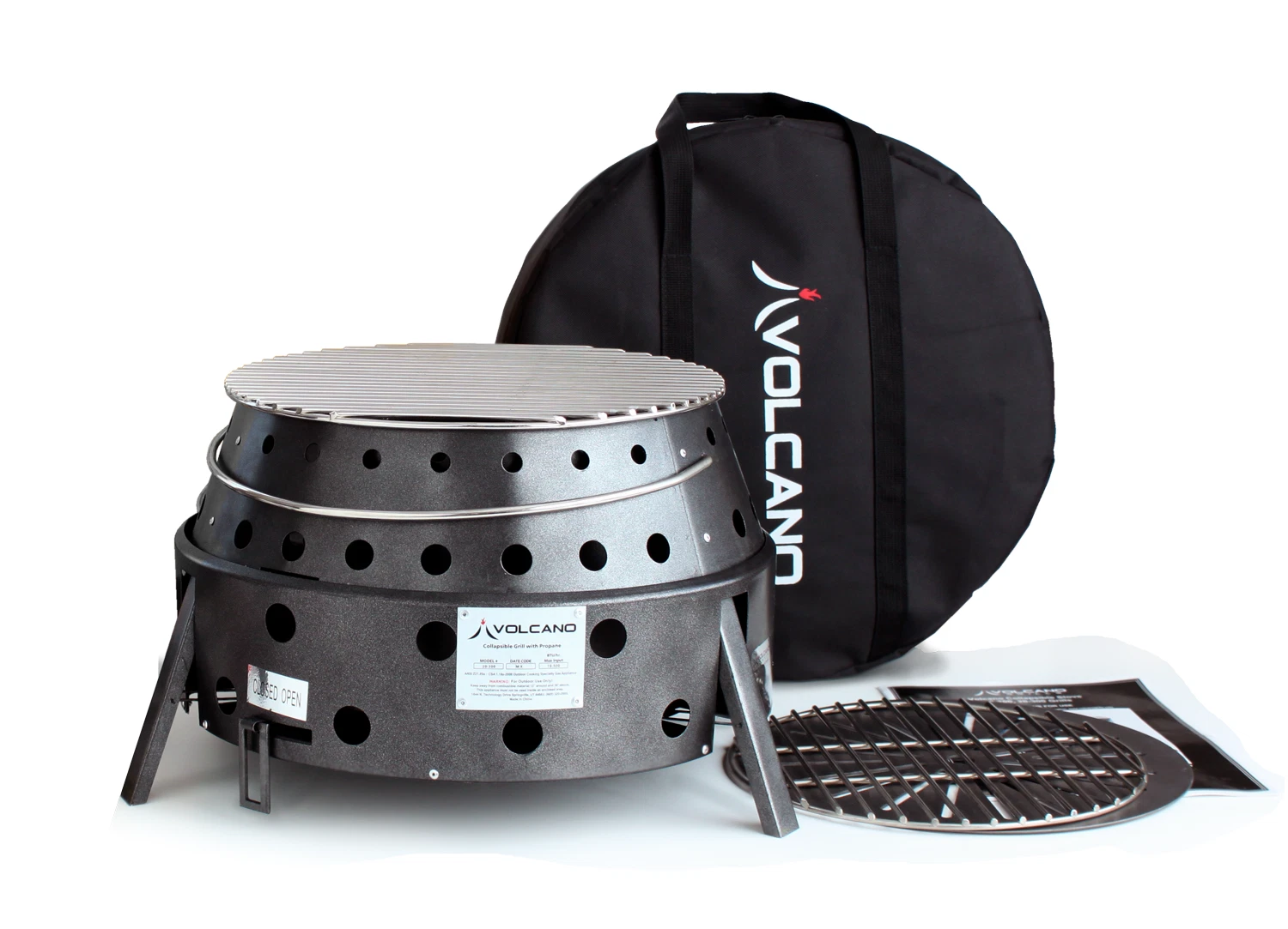 Volcano 2 Collapsible Grill Stove with FREE LID - Charcoal and Wood