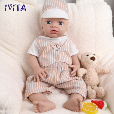 19''Lifelike Newborn Boy Doll Soft Full Body Silicone Reborn Baby Real Touch