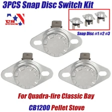 3X Snap Disc Switch Kit #1 #2 #3 For Quadra-Fire CB1200 Pellet Stove #SRV230-0