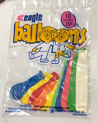 Eagle Balloon Toys in Cello Bag Unopened 1960's Vintage Original Ashland Ohio