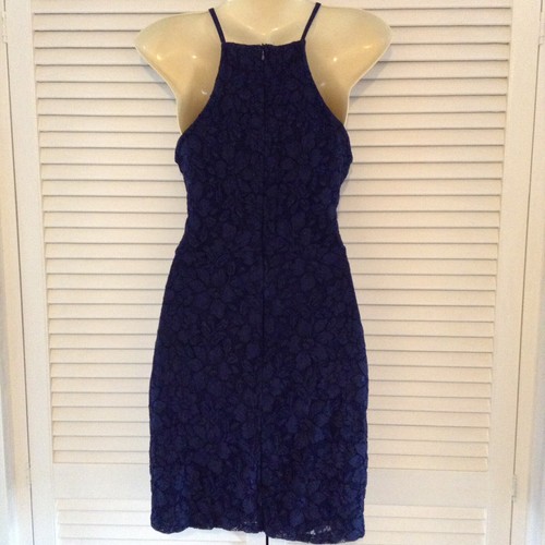 MISSGUIDED Blue Lace Stretch Lined Dress Size 8. - Picture 5 of 11