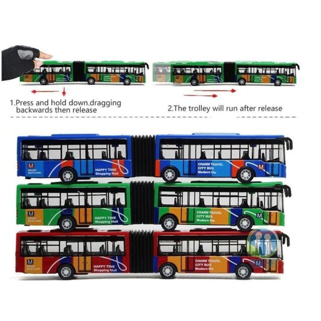 Educational Toys Bus Model Articulated Bus Pull Back Toys Diecast Bus Toy UN10658