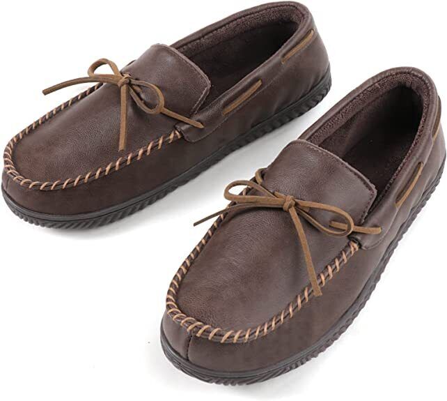 Mens Moccasin Slippers Memory Foam Close Back Indoor/Outdoor Mens Moccasin Slippers Memory Foam Close Back Indoor/Outdoor
