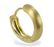 ECHT GOLD *** Schlichte kleine Herren Single-Creole Ohrring matt 12 mm