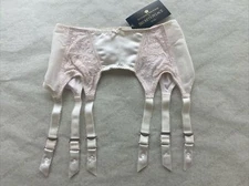 Small Ivory Intrigue 6 Strap Garter Belt Metal Garter Grips by Secrets In Lace