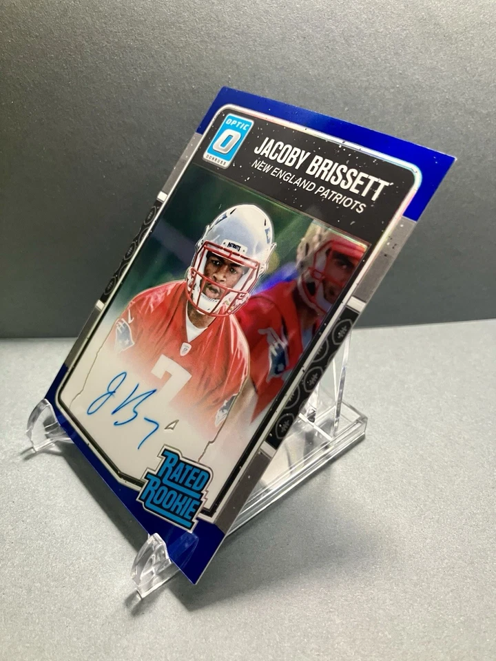 2016 JACOBY BRISSETT Donruss Optic Blue Rated Rookie (RR) Auto RC 32/75 Card# 17 - Image 3 of 4