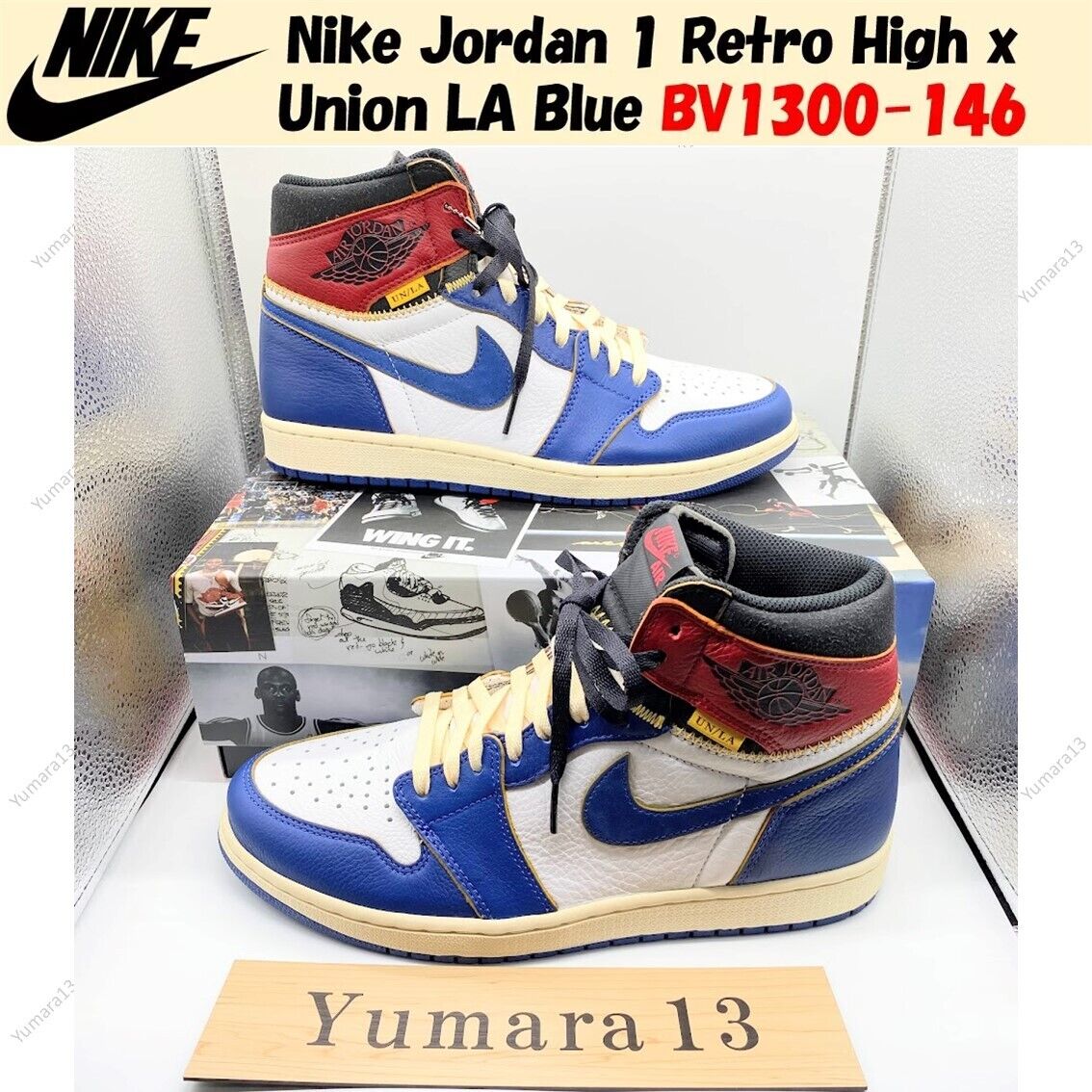 Nike Jordan 1 Retro High x Union LA Blue BV1300-146 Men's Nike Jordan 1 Retro High x Union LA Blue BV1300-146 Men's