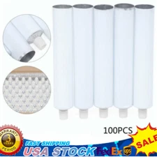 100pc New 100ml Aluminum Empty Toothpaste Tubes w/ Needle Cap Unsealed Tail Tube