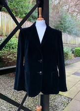 St Michael M&s Ladies Black Velvet Jacket Vintage Size Gb 16 (fits Approx Uk 14)