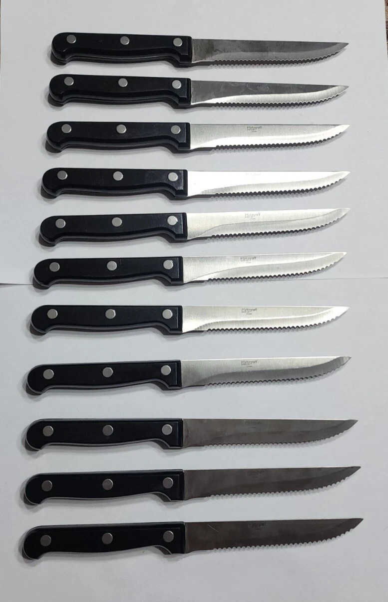 Pfaltzgraff Everyday Stainless Steel Serrated Steak Knife Set of 11 Knives Black