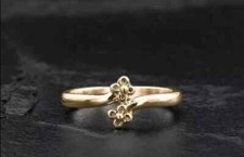 Women's Flower Gold Toe Ring Adjustable Ring 14k Yellow Gold Finish