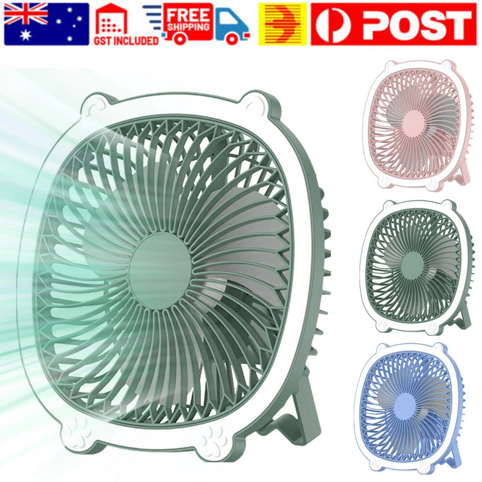 Desk Table Fan Small Personal Air Circulator Quiet Mini Portable Rechargeable