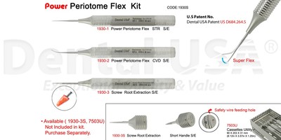 Dental USA-POWER PERIOTOME FLEX KIT 3 INSTRUMENTS WITH CASSETTE Code-1930