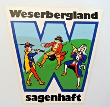 Souvenir-Aufkleber Weserbergland Rattenf&auml;nger M&uuml;nchhausen Dr. Eisenbart Grimm