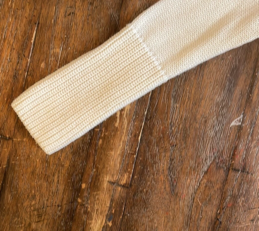 White House black market turtle neck white cotton knit sweater size xs - Image 2 of 4