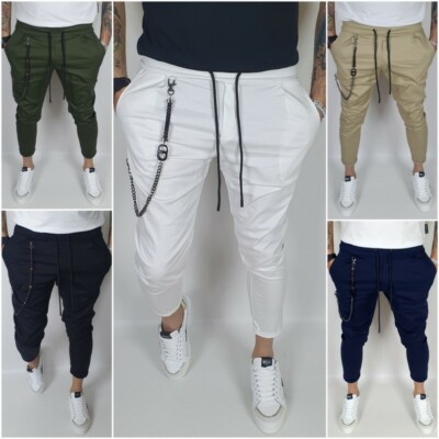 Pantalone Uomo Cotone Elastico Capri Primaverile Tasche Americane