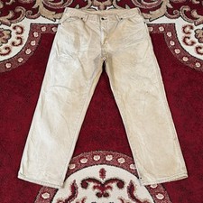 Vintage Y2K Dickies Faded Brown Distressed Canvas Carpenter Pants Size 36x30