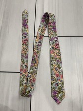 BESPOKE  SKINNY men's tie 100 Cotton Colorful Floral