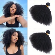 10A Afro Kinky Curly 70S Afro Kinky Human Hair Bundles Deal 8-18 Hair Extensions