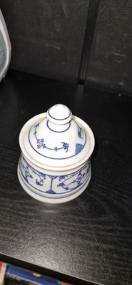 Winterling Bavaria Porzellan Zuckerdose mit Deckel Indisch Blau Strohblume Dose