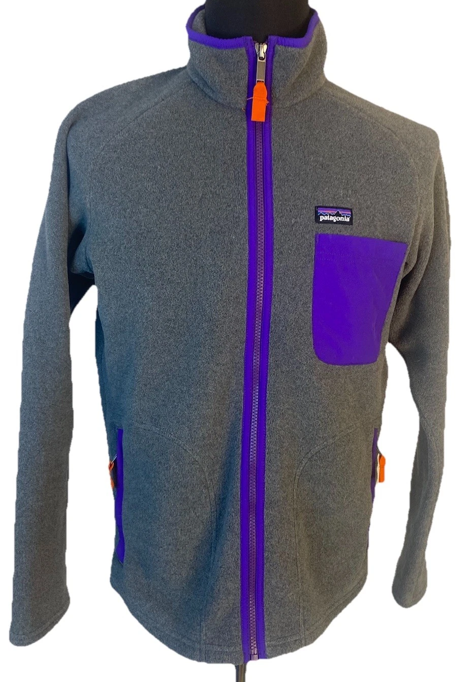 Patagonia Karstens Jacket Mens Small Gray Fleece Full Zip Fleece Hiking Golf