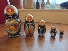 Vintage Russian Matryoshka Nesting Dolls Hand Painted Signed.