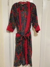 Vintage Victoria's Secret Kimono Robe Gold Label Red Floral Small 90s Lingerie