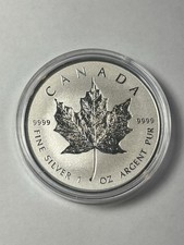 2018 Canada 20 Rev. Proof 30th Anniv. Maple Leaf 1 oz .9999 Silver Coin, No Box