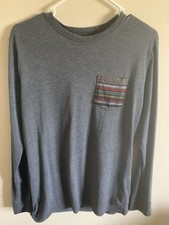 Grey Long Sleeve Shirt With Colored Pocket