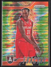 2024 Panini Prizm WNBA #15 Tina Charles Fractal Prizm Orange Pulsar #/75