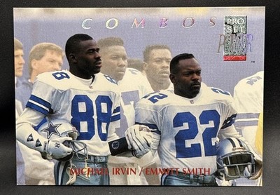 Emmitt Smith / Michael Irvin 1992 Pro Set Power #5 Combos Dallas Cowboys