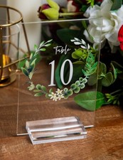 Acrylic Table Numbers with Stands 1-20 4x6 inch Acrylic Signs