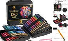 120 Colored Pencils Zipper Case Set, Soft New Edition 120 colors zipper bag