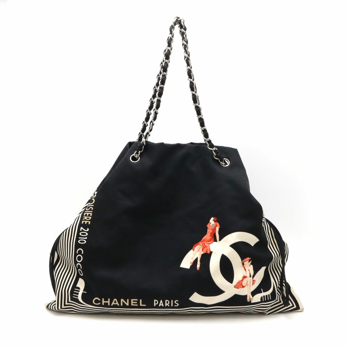 Chanel Black Canvas Tote Bag A47970 One Size for Women