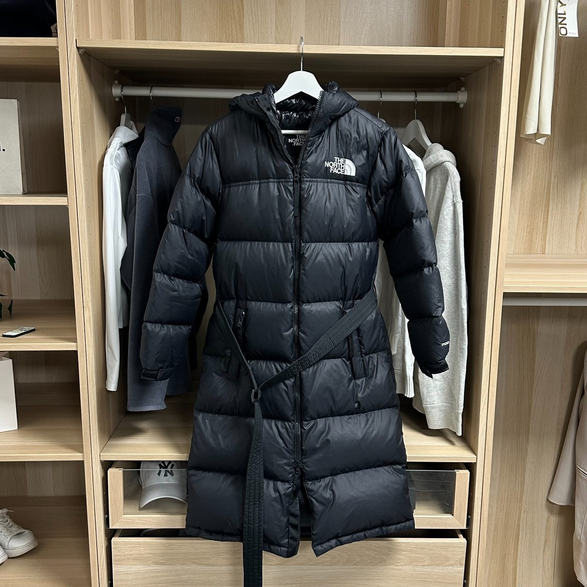 The North Face Nuptse Womens Belted Puffer Long Parka 700 Size XS