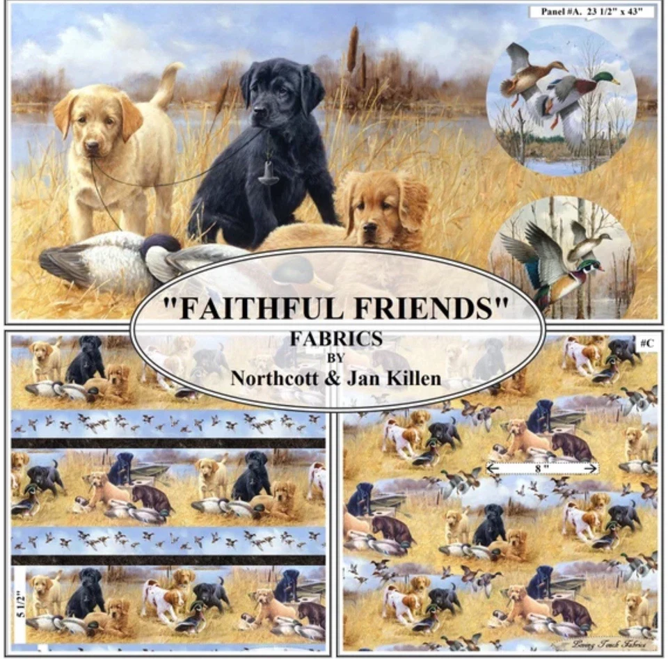 Northcott Fabric Complete Quilt Kit - Faithful Friends Fabric & Pattern 65”x73” - Image 2 of 4