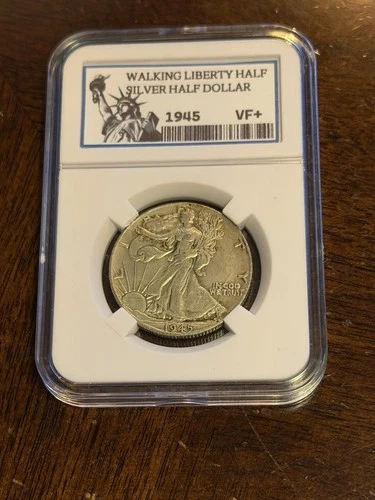 1945 / WALKING LIBERTY HALF DOLLAR [DB-6624-003] (VINTAGE) KEEPSAKE SLAB / VF+
