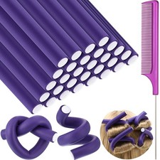 30 Pieces Flexible Curling Rods Twist Hair Rollers Soft Foam Rods No Heat and...