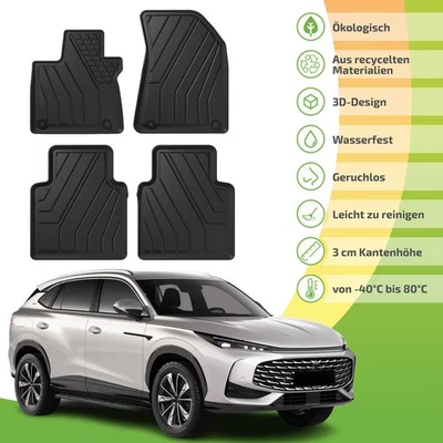 J&J AUTOMOTIVE Gummifußmatten Fussmatten Eco Friendly Für MG HS PHEV Ab 2024