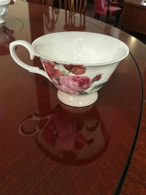Stechcol Gracie Bone china Pink Rose Floral Teacup by Coastline Imports ￼