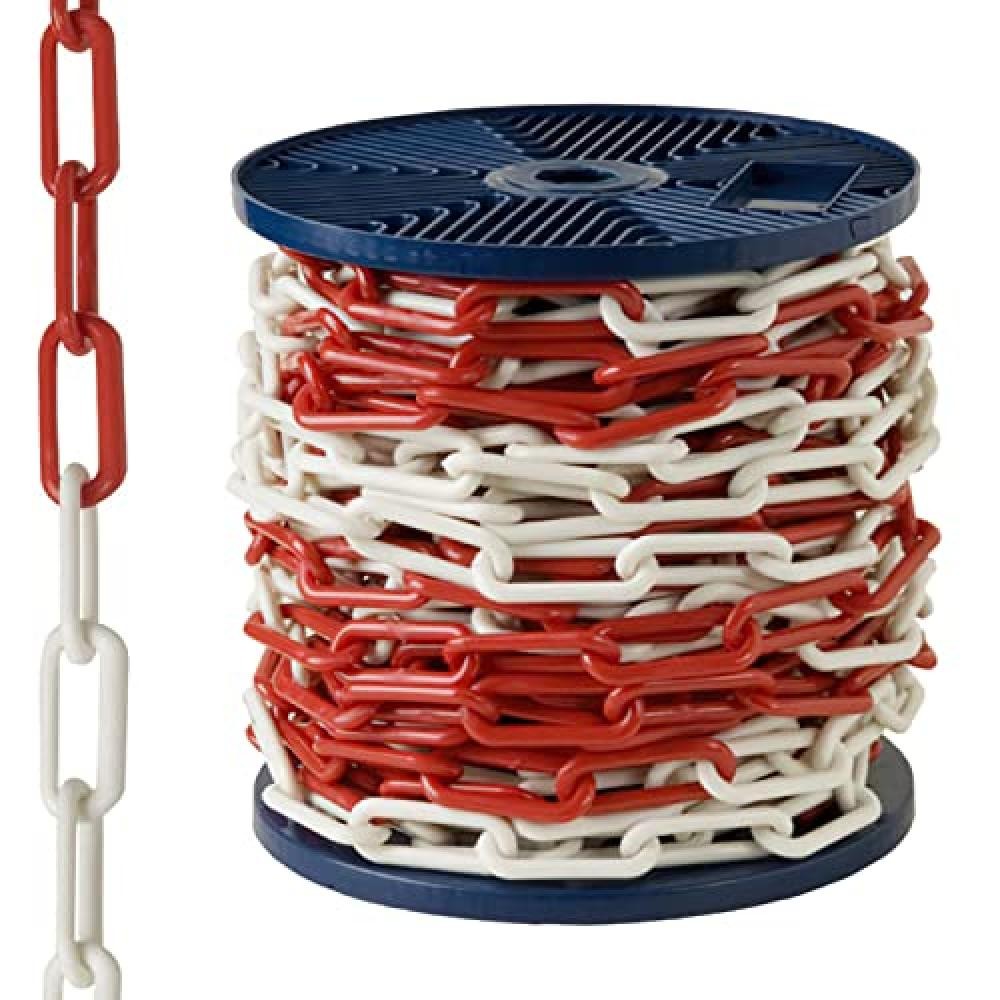 Catena Delimitazione Plastica AFT 25m Rosso/Bianco per Fiere e Code