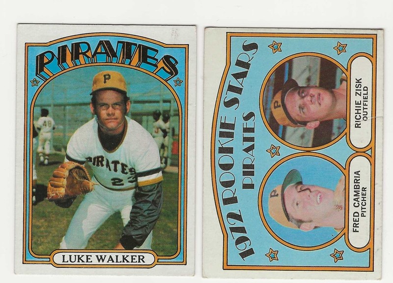 Lot of two 1972 Topps Baseball,  Pirates Rookies, #392,  Luke Walker, #471