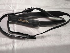 Genuine MINOLTA CAMERA NECK STRAP classic black with gray stripes
